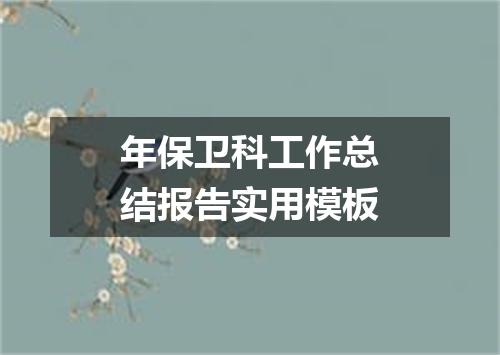 年保卫科工作总结报告实用模板