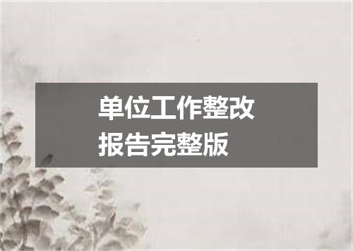 单位工作整改报告完整版