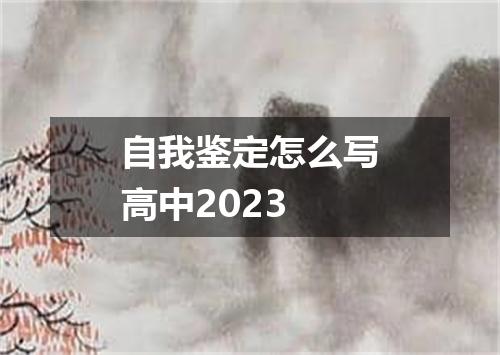 自我鉴定怎么写高中2023