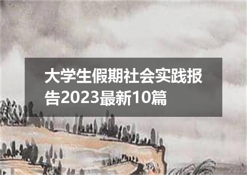 大学生假期社会实践报告2023最新10篇
