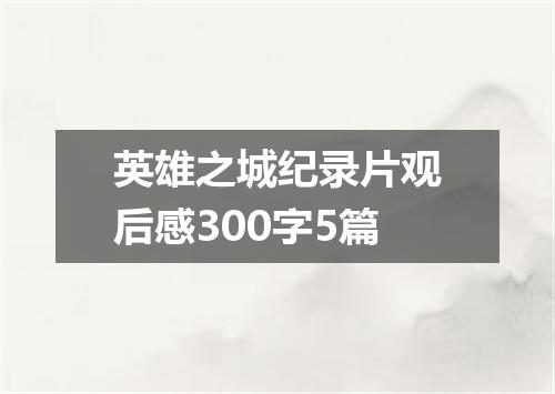 英雄之城纪录片观后感300字5篇