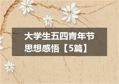 大学生五四青年节思想感悟【5篇】