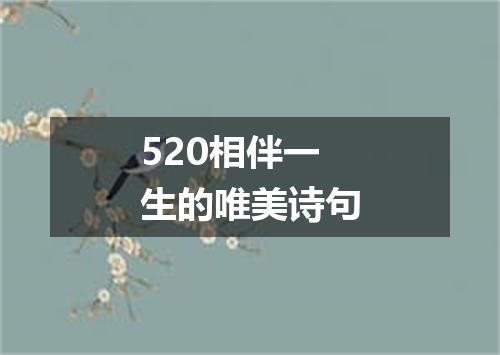 520相伴一生的唯美诗句