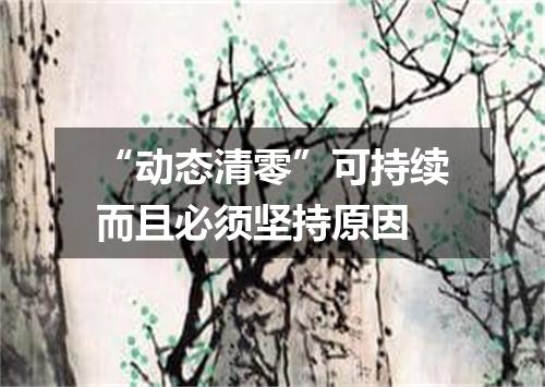 “动态清零”可持续而且必须坚持原因