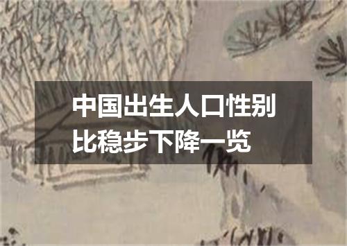 中国出生人口性别比稳步下降一览