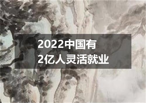 2022中国有2亿人灵活就业
