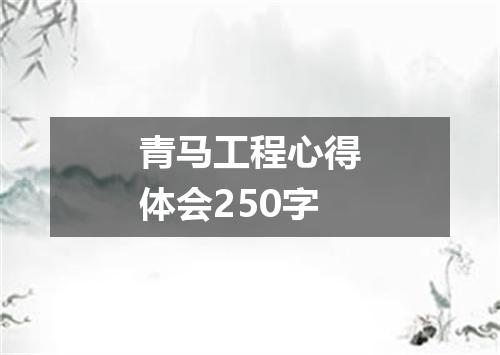 青马工程心得体会250字