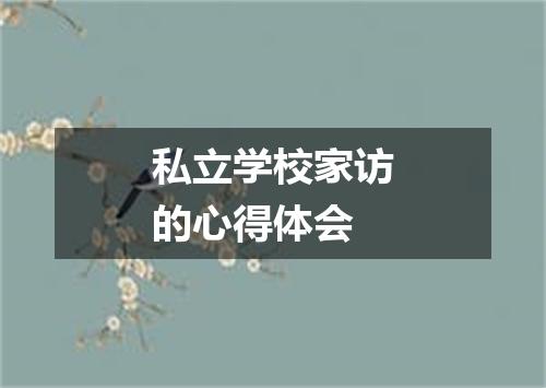 私立学校家访的心得体会