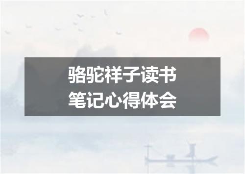 骆驼祥子读书笔记心得体会