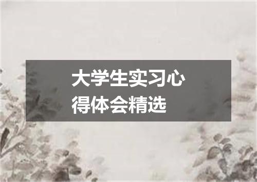 大学生实习心得体会精选
