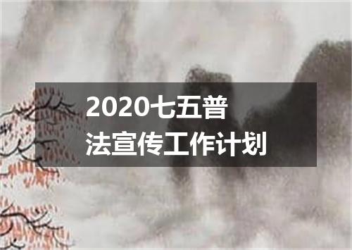 2020七五普法宣传工作计划