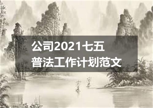 公司2021七五普法工作计划范文