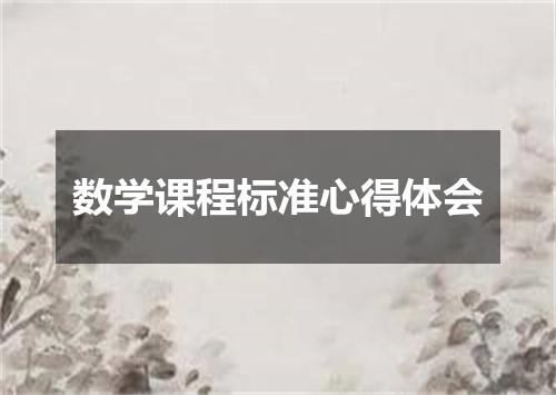 数学课程标准心得体会