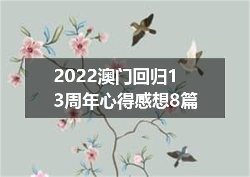 2022澳门回归13周年心得感想8篇