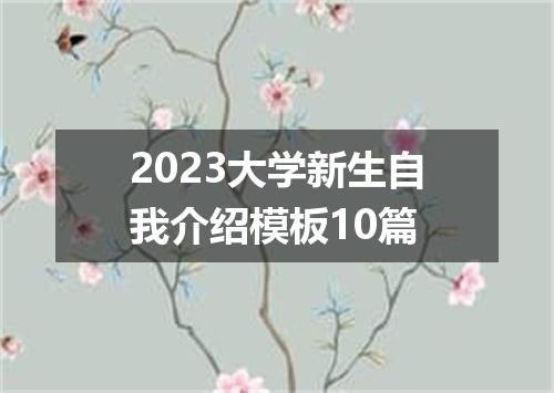 2023大学新生自我介绍模板10篇