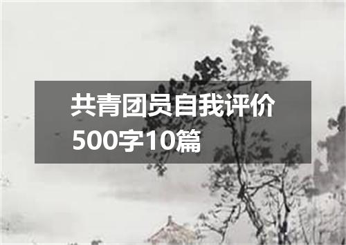 共青团员自我评价500字10篇