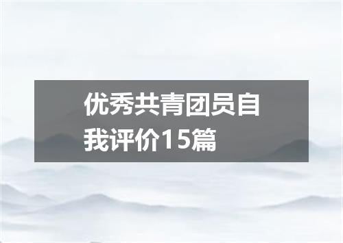 优秀共青团员自我评价15篇