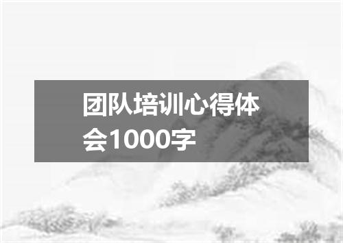 团队培训心得体会1000字