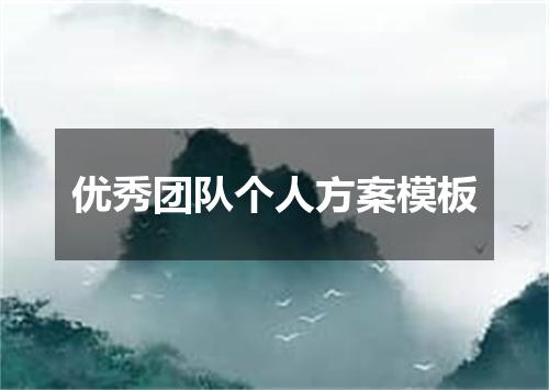 优秀团队个人方案模板