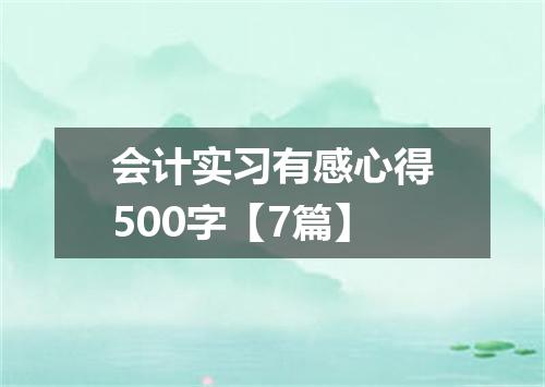 会计实习有感心得500字【7篇】