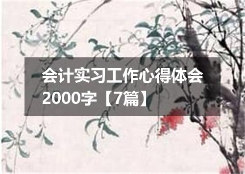 会计实习工作心得体会2000字【7篇】