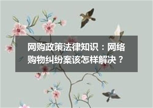 网购政策法律知识：网络购物纠纷案该怎样解决？