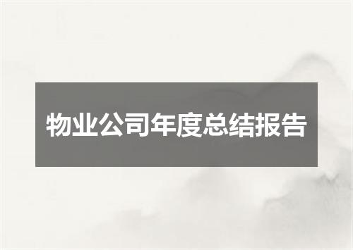 物业公司年度总结报告