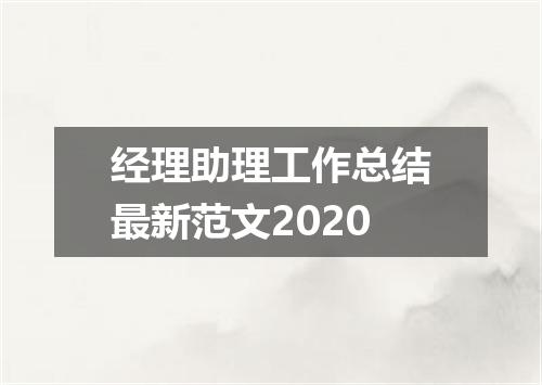 经理助理工作总结最新范文2020