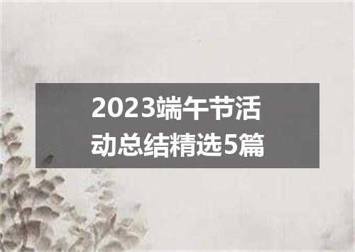 2023端午节活动总结精选5篇