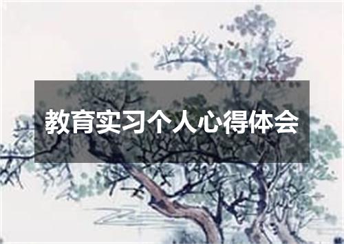 教育实习个人心得体会