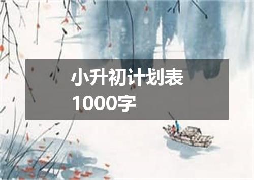 小升初计划表1000字
