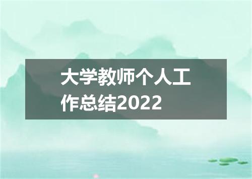 大学教师个人工作总结2022