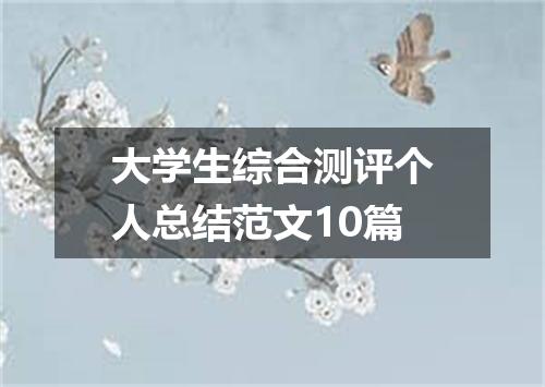 大学生综合测评个人总结范文10篇