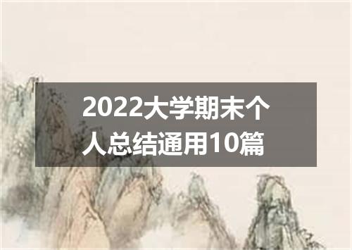 2022大学期末个人总结通用10篇