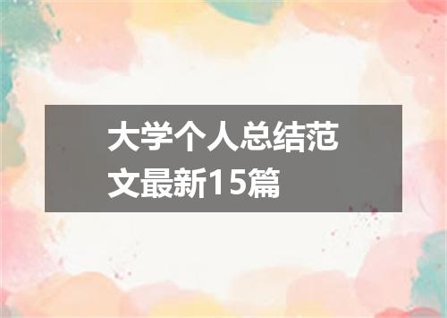 大学个人总结范文最新15篇