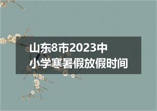 山东8市2023中小学寒暑假放假时间
