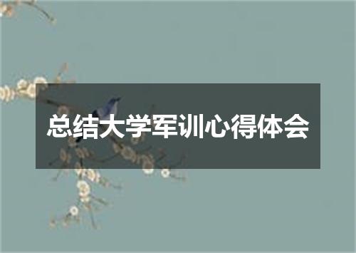 总结大学军训心得体会
