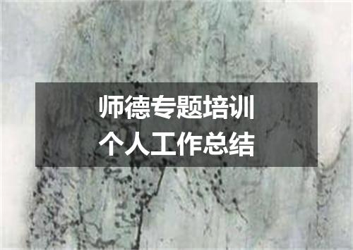 师德专题培训个人工作总结