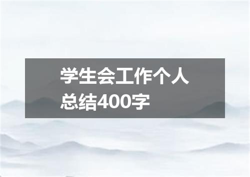 学生会工作个人总结400字
