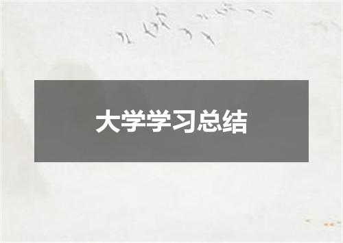 大学学习总结