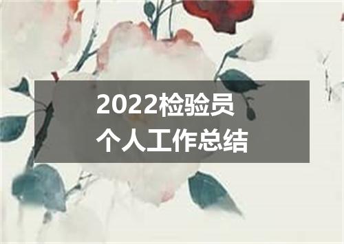 2022检验员个人工作总结