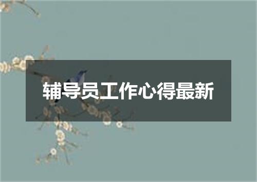 辅导员工作心得最新