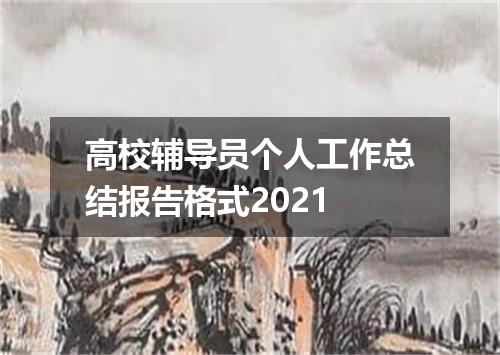 高校辅导员个人工作总结报告格式2021