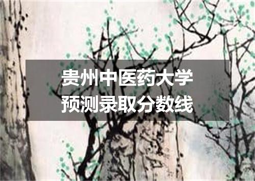贵州中医药大学预测录取分数线