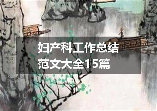 妇产科工作总结范文大全15篇