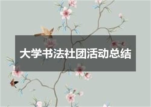 大学书法社团活动总结