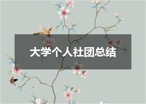 大学个人社团总结