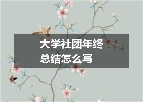 大学社团年终总结怎么写