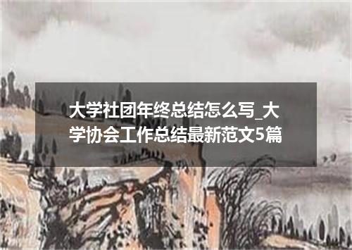 大学社团年终总结怎么写_大学协会工作总结最新范文5篇