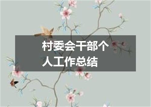 村委会干部个人工作总结